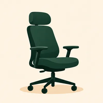 Une chaise de bureau ergonomique vert forêt
